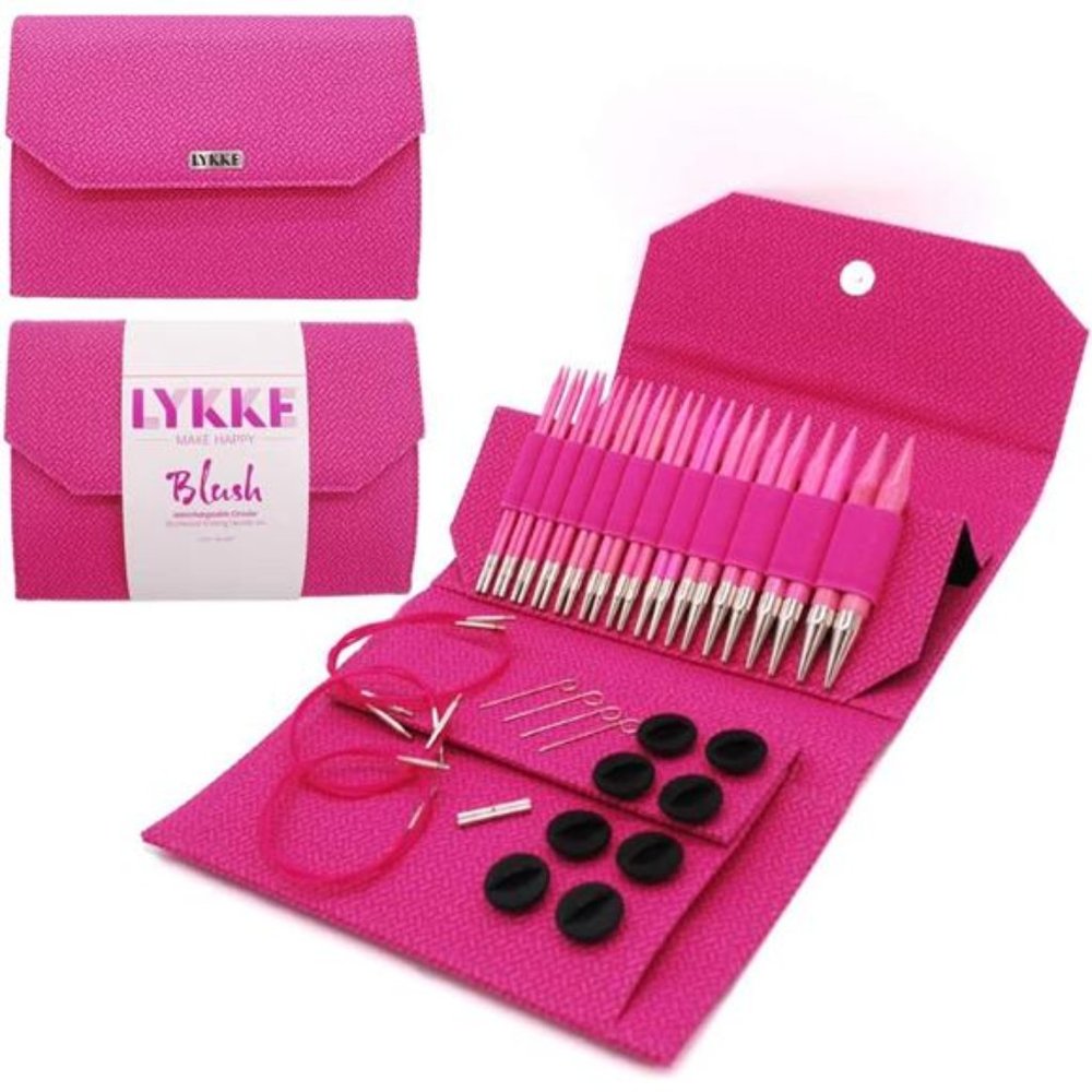 Lykke 5" Blush Fuchsia Fabric Pouch Interchangeable Gift Set